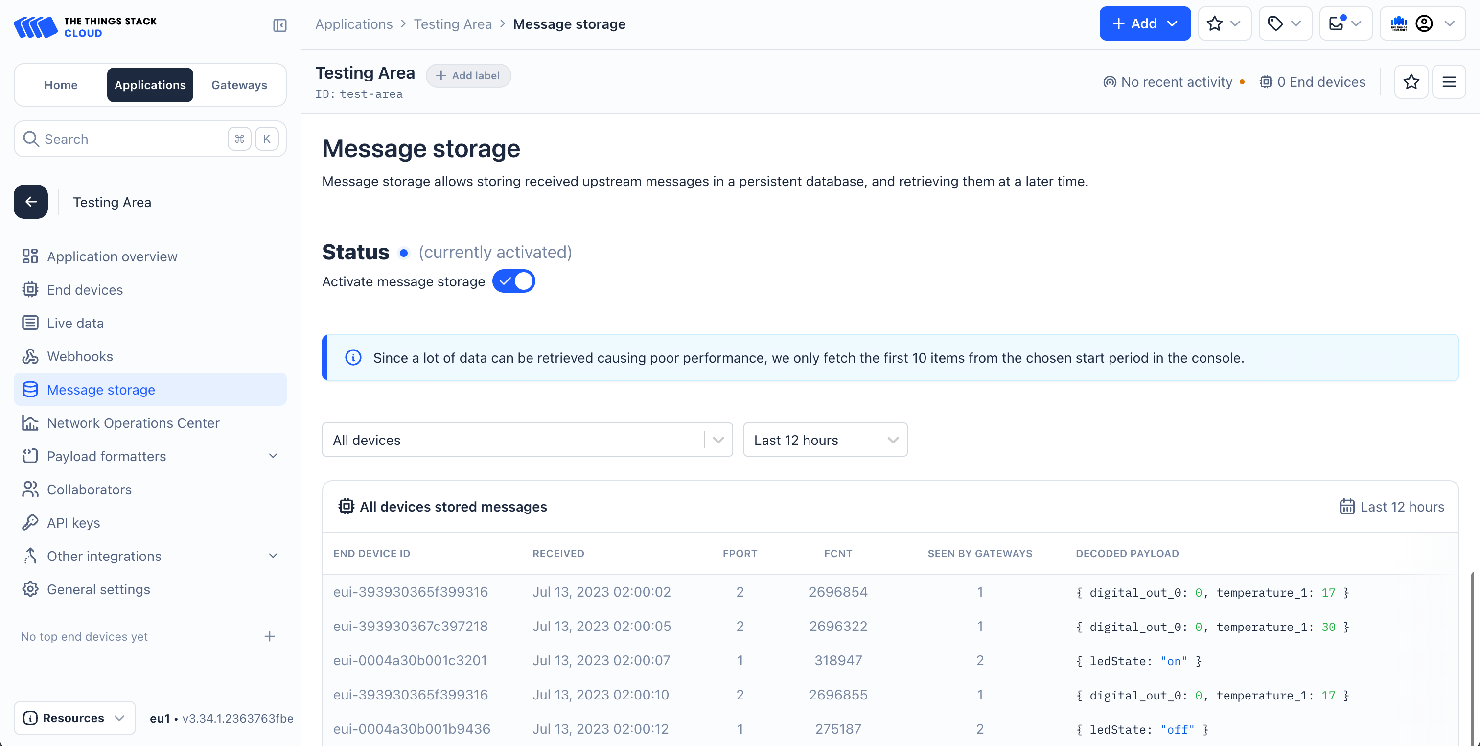 Activated storage integration